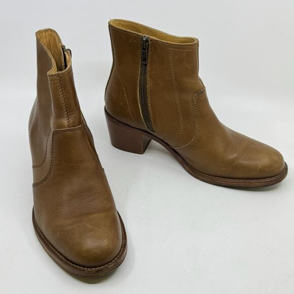 A.P.C. Rue Madame Paris Brown Leather Anna Cowboy Ankle Boots - Picture 1 of 14